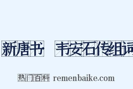 新唐书·韦安石传组词是什么意思的图片